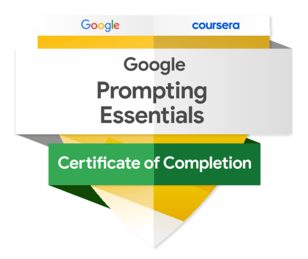 Google Prompting Essentials Certificate Badge